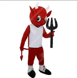 عالي الجودة Agnt Devil Mascot Cartoume Cartoon موضوع كرنفال للجنسين هالوين كرنفال البالغين حفلة عيد ميلاد ملابس خيالية للرجال نساء