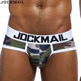 Underpants Jockmail 브랜드 위장 녹색 폴리 에스테르 남성 속옷 브리프 브리프 Calzoncillos Hombre 슬립 Cuecas 게이 남성 팬티