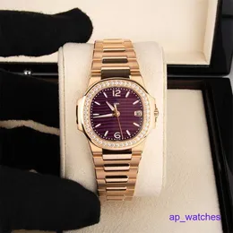 Luxury Wristwatch Pateksphilipes 7010/1R-003 Women's Watches 32MM Purple Dial Automatic Mechanical Watch FUN ON92