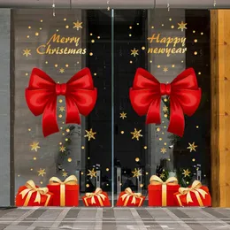 Buon Natale Vetrofanie Adesivo da parete Decalcomanie di Natale Decorazioni natalizie per la casa Centro commerciale Negozio Finestra dell'ufficio 240113