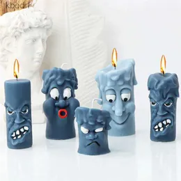 Craft Tools Angry and Smiling Face Silicone Candle Mold 3D Abstract Figure Soap Plaster Resin Made Handmade Chocolate Baking Tool Home Decor YQ240115