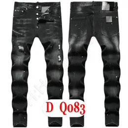 Mens Jeans Lüks İtalya Tasarımcı Denim Kot Pantolon DQ2083 Moda Aşık-mürekkep Pul Pantolon Motosiklet Binicilik Giysileri US28-42/EU44-58