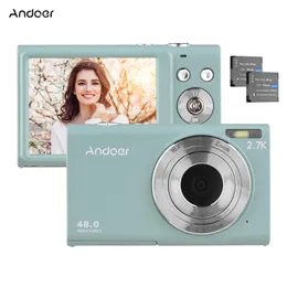 Tillbehör Andoer 2.7K Digital Camera Compact Video Cam 48MP AF 2.88 "IPS SCREE LED Fill Light Carry Bag Wrist Strap 2*Batterier för barn