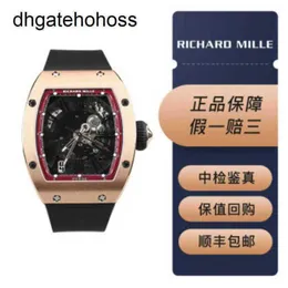Richardmills Watches Mechanical Watch Richars Miller Rm023 Automatic Mens 18k Rose Gold Case Wine Barrel Design with Insurance Card Ti0d