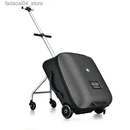 حقائب سفر Travel Tale Kids Scooter Dorcase Lazy Carle On Rolling Luggage Box Geting Trolley Bag for Baby Q240115