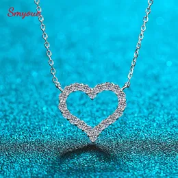 Smyoue 2CT Pass Tested Collana a cuore per donna S925 Placcato in argento placcato platino con diamanti simulati Ciondolo Regalo di compleanno 240115