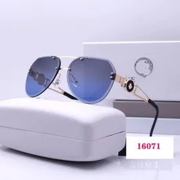 Designer óculos de sol unissex óculos de luxo sem moldura dupla feixe uv400 lentes piloto moda tendência viagem casual óculos vveess letras