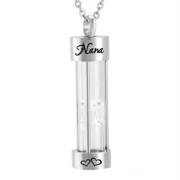 Hourglass Keepsake Memorial Urn Necklace Stainless Steel Cremation Remembrance Jewelry Pendant For Men Women269H