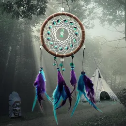 Whole- Antique Imitation Enchanted Forest Dreamcatcher Gift Handmade Dream Catcher Net With Feathers Wall Hanging Decoration O262c
