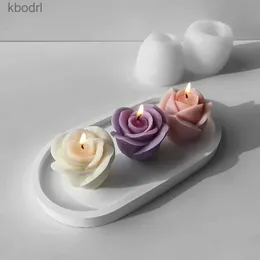 Craft Tools Flower Aromatherapy Candle Silicone Mold Rose Handmade Aromatherapy Soap Expansion Stone Gypsum Mold Candle Making Tools YQ240115