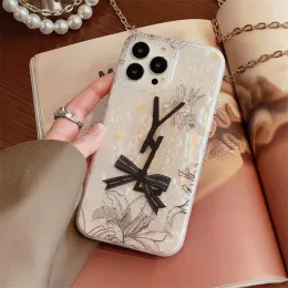 Classic Designer Phone Case Womens Fashion Bowknot Flower Cases Luxury Letters Princase for iPhone 14 Pro Max 13 12 11 -3
