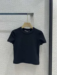 Märke samma stil kvinnors t-shirt 2024 ny vår sommarbesättning nacke kort ärm mode Milan Runway T-shirt designer topps 0115-4