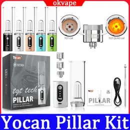 Authentic Yocan Pillar E-cigarette Kits 510 Thread Preheat Batteries 1400mAh Adjustable Voltage 3.2V-4.2V TGT Coil Vaporizer Vape Pen Kit