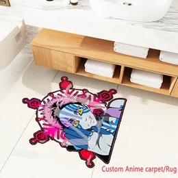 Tappeto personalizzato Anime Akaza/tappeti Demon Slayer per zerbino da cucina tappetino da cucina antiscivolo impermeabile arredamento della camera tappetino da preghiera musulmano