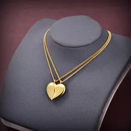 collana da donna di design per uomo con diamante a forma di cuore placcato in oro 18 carati T0P riproduzioni ufficiali di moda di qualità con scatola 004