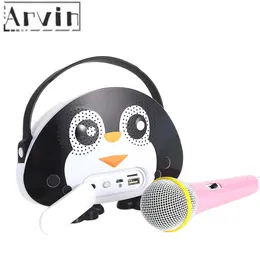 Microphones Children Portable Bluetooth Speaker Wireless Soundbar Karaoke Machine With Microphone Interactive Toy Gift For KidsBlack White