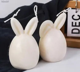 Strumenti artigianali Uovo di Pasqua Coniglietto Candela Stampo in silicone 3D Testa di coniglio senza volto Aroma Sapone Stampo in resina per gesso Forniture per candele Decorazioni per la casa YQ240115