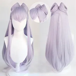 lol kda baddest evelynn cosplay wigs long purple wigs with buns耐熱合成wig282q