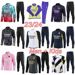 Real Madryt Soccer Tracksuit Men and Kids Football Zestawy 2024 Bellingham Vini Jr. Zestaw treningowy chłopców 23 24 Chandal Real Madryt Foot