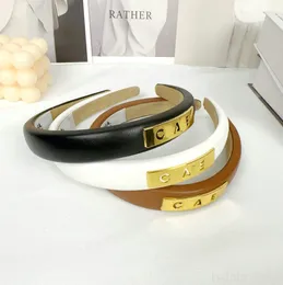 Marke Designer Stirnband Frauen Haarbänder HeadWrap Mädchen Leder Stirnband Metall Schwamm Verdickt Haar Clip Haar Zubehör