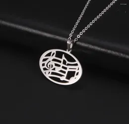 Pendant Necklaces 1PC Music Note Necklace Treble Clef Staff Choker Clavicle Chain Artist Concert Jewelry Gift F1487