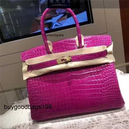 Bolsa de designer feminina bolsas artesanais bolsa de couro de crocodilo real 25cm bolsa feminina j5 árabe roxo grande capacidade jx3b