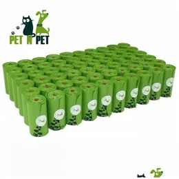 Sacos de lixo para animais de estimação biodegradáveis sacos de lixo para cães Suprimentos Eco-Friendly 1080 Contagens Resíduos Pretos Unscented Lixo Limpo Bolsas Atacado Dhawo