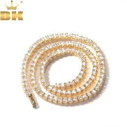 THE BLING KING 6mm Iced Out Bling Square AAA Cubic Zirconia Paved Link Tennis Chain Choker Necklace Hiphop Brass Luxury Jewelry 240115