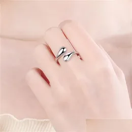 Cluster Rings Ring Cool Designer Simple Minimalist Spoon Gold 925 Sterling Sier Adjustable Dainty For Women Trendy Elegant Jewelry Gi Dhifb