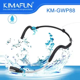 Microfones Kimafun 2.4G High Fidelity Wireless Headset Microfone Fitness Sweatproof com receptor transmissor recarregável para alto-falante PA