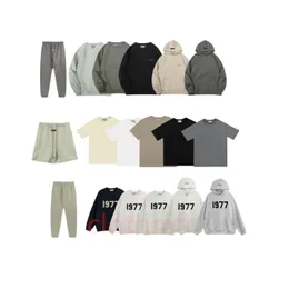 Mens 트랙 슈트 Essteller Set Men Ess Hoodie 디자이너 스웨트 팬츠 스웨트 셔츠 느슨한 긴 슬리브 후드 장착 점퍼 고품질 의류면 탑