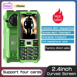 Long Standby Mobile Phone Rugged Outdoor 4 Sim SOS Fast Call Voice Changing Dual Flashlight Great Speaker Large Button Powerbank Cell phones