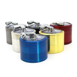 Zinc Alloy Smoking Accessories 4 Parts 63mm Hand Grinders Herb Spice Pollen-Grinder Crusher Cracker Tobacco Grinder