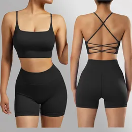 Ensemble de yoga 2 pièces vêtements de sport taille haute pour femmes vêtements de fitness vêtements de sport pour femmes 240116