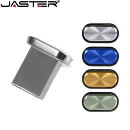 USB Flash driver Jaster Memory Stick High Speed ​​USB Flash Drive 64 GB Mini Metal Button Pen Drive 32 GB Vattentät Pendrive Silver Extern lagring