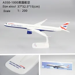 1 200スケールブリティッシュエアプレーンA350 A350-1000 ABSプラスチックベース航空機モデルのおもちゃをコレクション240115