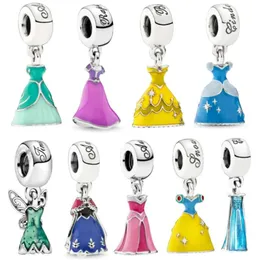 2024 New Collection Sterling Sier Winter Fairy Princess Skirt Charm Charms Fit Bracelet Jewelry Gift Girl