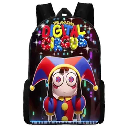 Sacos mochila de náilon com incríveis impressões digitais de circo dos desenhos animados anime jogo saco de escola personalizado grande capacidade crianças sacos para meninos meninas