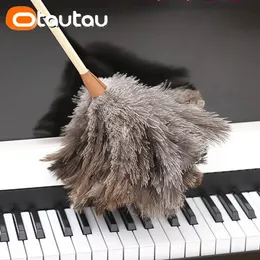 Otautau Fine Ostrich Feather Duster Hushåll Bil Chicken Dust Cleaner Brush House Cleaning Tools DZTY03 240116