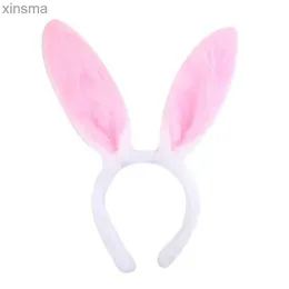 Headbands Cute Plush Bunny Ears Hair Bands Soft Rabbite Ears Easter Adult Headbands for Women Girls Anime Cosplay Party Hair Accessories YQ240116