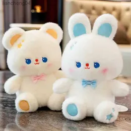 Peluş Bebek Bebek Küçük Ayı Tavşan Bebeği Beyaz Çocuklar Peluş Oyuncak Çat Tie Bear Bebek Kızlar İçin Peluşlar Kawaii Dolgulu Hayvan Patung Dolls