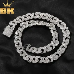 THE BLING KING 12mm Infinity Baguettecz Halskette Iced Out AAAA Zirkonia HipHop Modeschmuck für Partygeschenk 240115