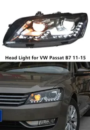 자동차 회전 신호 헤드 라이트 자동 주간 런닝 라이트 VW Passat B7 2011-2015 LED 헤드 램프