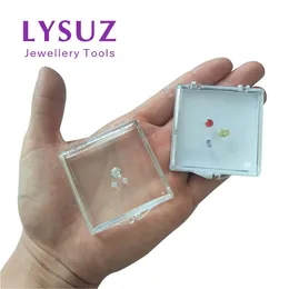 Display 10st Lime Gems Box Diamond Display Box Show Case Packaging Tray Jewelry Acrylic Sticky Small Gemstone Modeling