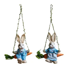 Easter Bunny Pendant Swing Rabbit hängande prydnad för matsal Holidainsamlingar Display Home Decor Wedding Party Art Gift 240116