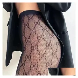 Frauen Plus Size Unterwäsche Design Socken für Frauen Y Brief Strümpfe Mode Luxurys Atmungsaktive Designer Beinstrumpfhosen Damen Spitze Sto Dhknd