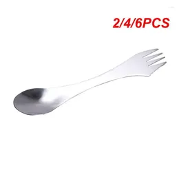 Forks 2/4/6pcs Fork Spoon Portable Creative Multifunction Stains Feth