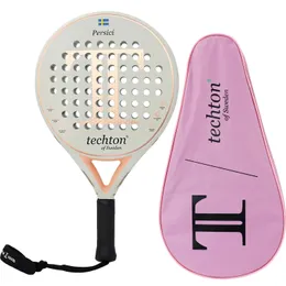 Tennis Padel Racket Paddle Racquet Eva Soft 100%/3K/12K Włókno z włókna węglowego 3D szesgonowe wiosło dla początkujących z torbą pokrywową 240116