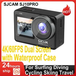 Cameras SJCAM SJ10PRO 4K/60FPS High Resolution Dual Screen Sports Camera with Waterproof Case for Surfing Diving Cycling Skiing Travel