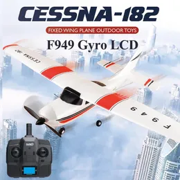 WLtoys F949 LCD Gyro 24G 3Ch RC Avião Asa Fixa Avião Brinquedos Ao Ar Livre 720 Motor Drone RTF LED Versão Digital Servo Hélice 240116